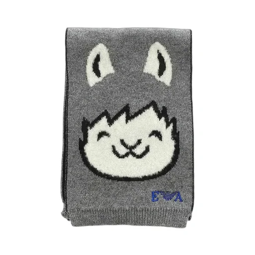 Emporio Armani Kids Logo Embroidered Scarf