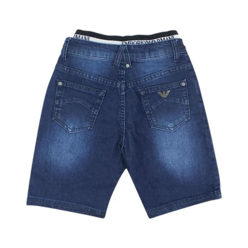 Emporio Armani Kids Layered Waist Denim Shorts