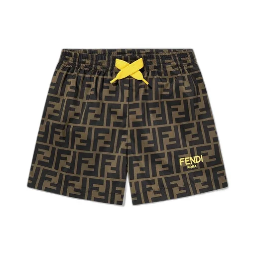 Fendi Kids Ff-Motif Drawstring Swim Shorts