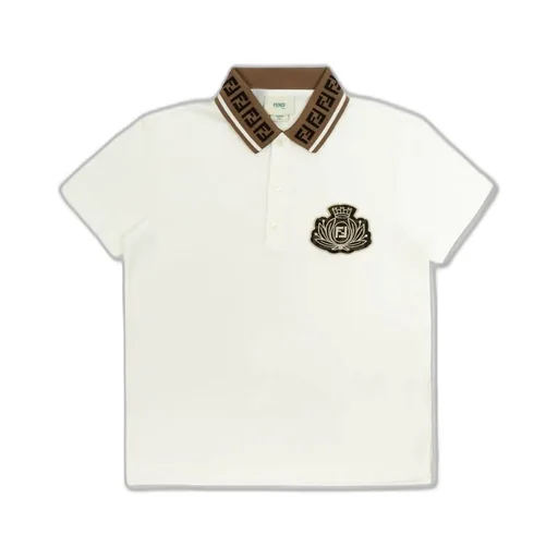 Fendi Kids Logo Patch Polo Shirt