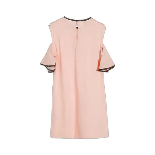 Fendi Kids Ruffle Detailed Crewneck Dress