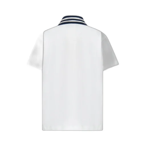 Fendi Kids Crest-Applique Stripe Detailed Polo Shirt