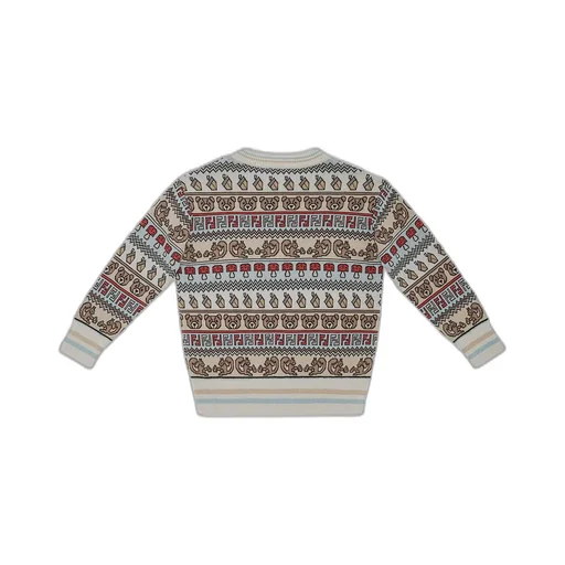 Fendi Kids Patterned Crew Neck Sweater