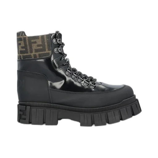 Fendi Kids Ff Logo Detailed Trekking Boots
