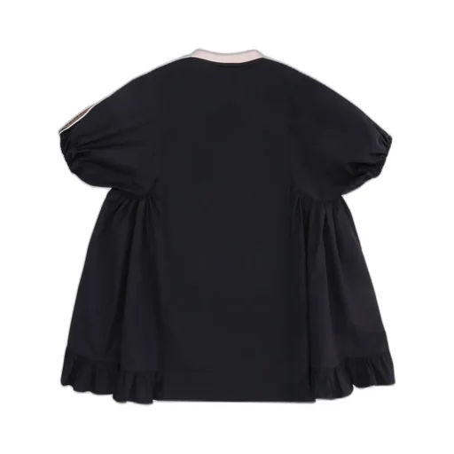Fendi Kids Logo Printed Ruffled Hem Dress