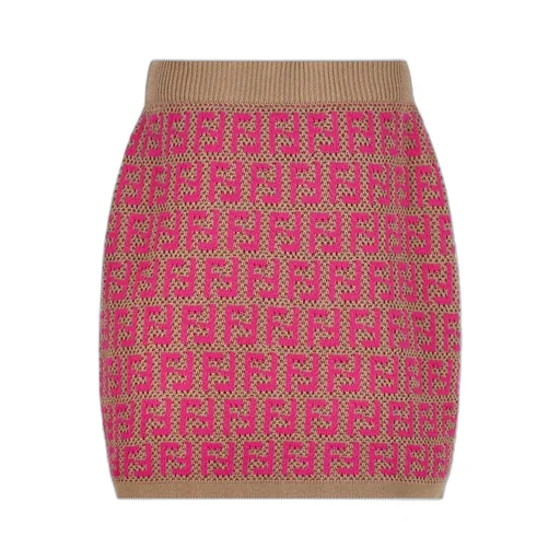 Fendi Kids Ff Motif High Waist Skirt