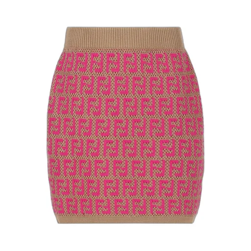 Fendi Kids Ff Motif High Waist Skirt