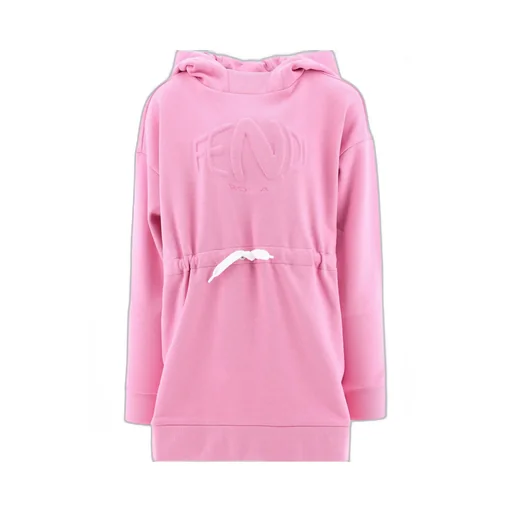 Fendi Kids Logo Embossed Hoodie Dress