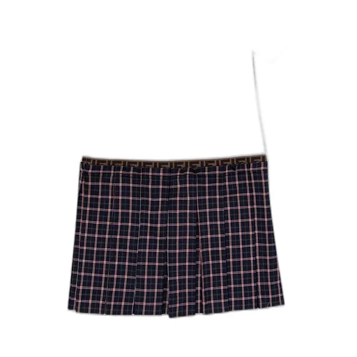 Fendi Kids Graphic Printed Checked Dress