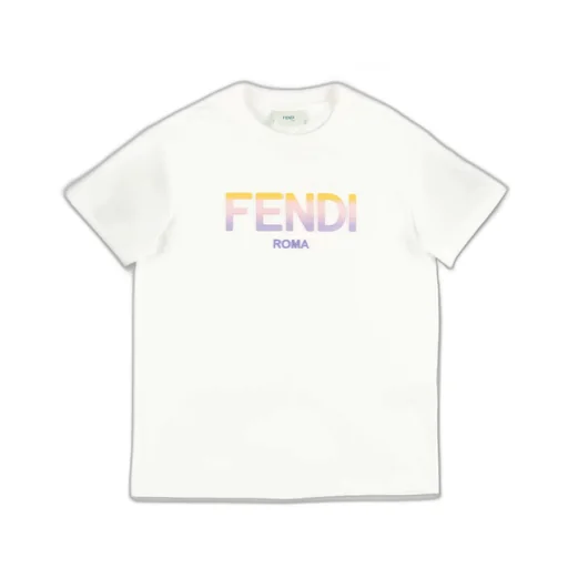 Fendi Kids Logo Printed Crewneck T-Shirt