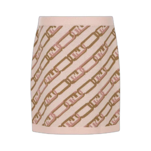 Fendi Kids Logo Embroidered Knitted Mini Skirt