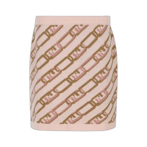 Fendi Kids Logo Embroidered Knitted Mini Skirt