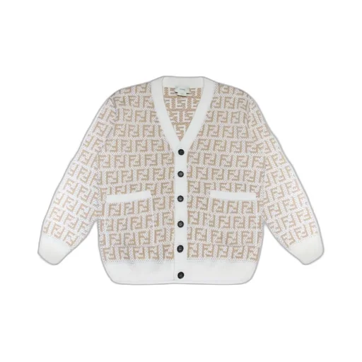Fendi Kids Ff Jacquard Buttoned Cardigan