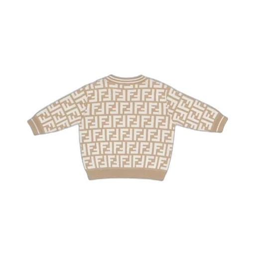 Fendi Kids Logo Intarsia V-Neck Cardigan