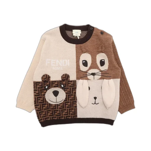 Fendi Kids Animal Motif Crewneck Jumper