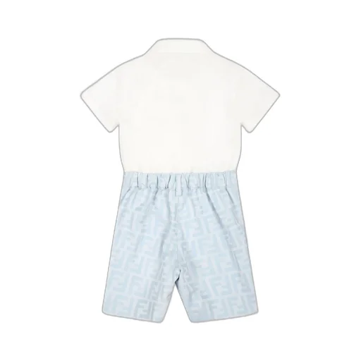 Fendi Kids Ff Jacquard Short-Sleeved Romper