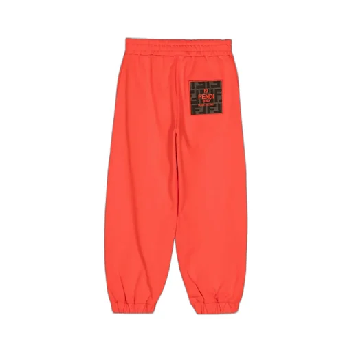Fendi Kids Logo Embroidered Straight Leg Trousers