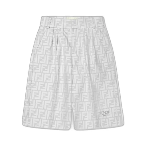 Fendi Kids Logo Monogram Bermuda Shorts