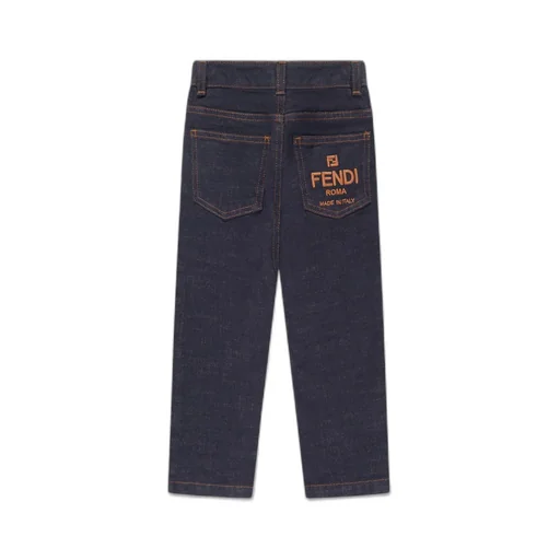 Fendi Kids Logo-Embroidered Denim Jeans