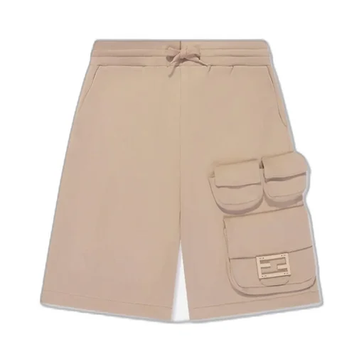 Fendi Kids Drawstring Baguette Pocket Cargo Shorts