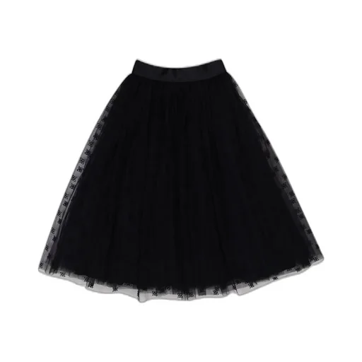 Fendi Kids Logo-Embroidered Tulle Midi Skirt