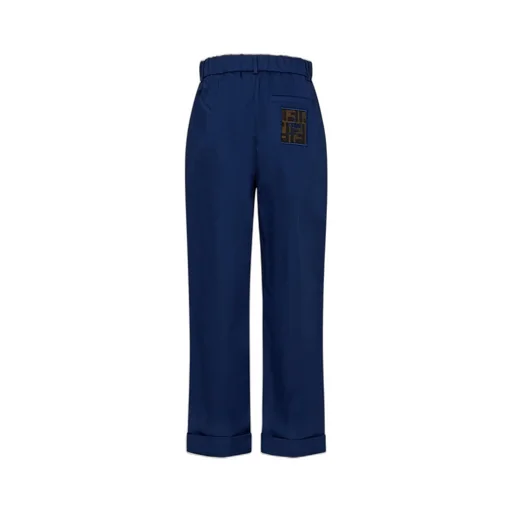 Fendi Kids Logo Patch Straight Leg Trousers