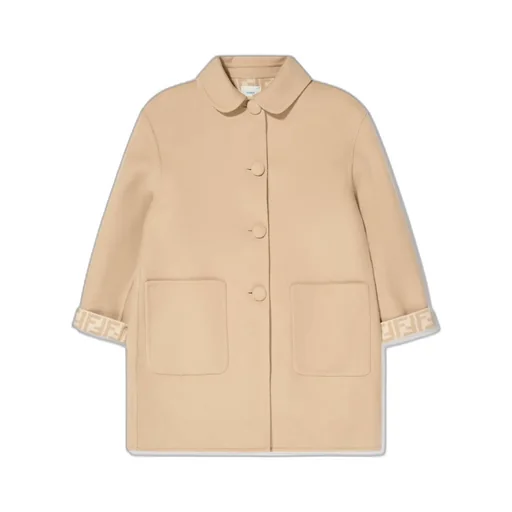 Fendi Kids Logo Printed Button-Up Coat