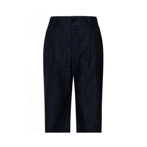 Fendi Kids Logo-Embroidered High-Waist Trousers