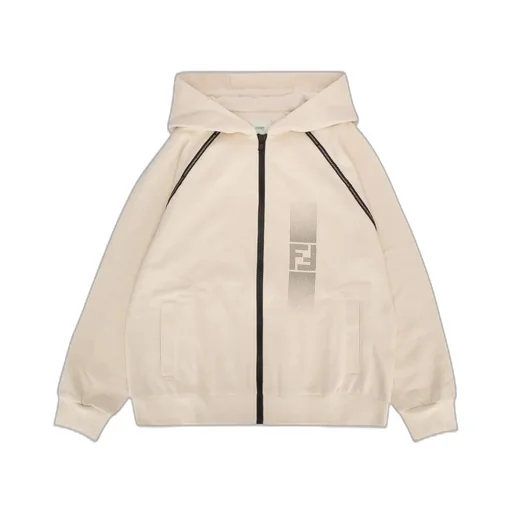 Fendi Kids Logo Embellished Zip-Up Hoodie