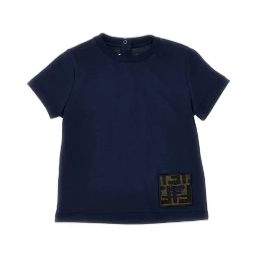 Fendi Kids Logo Patch Crewneck T-Shirt