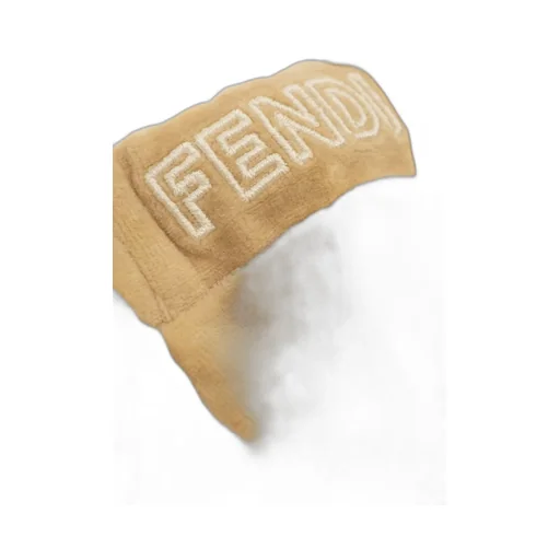 Fendi Kids Logo Embroidered Velvet Trousers