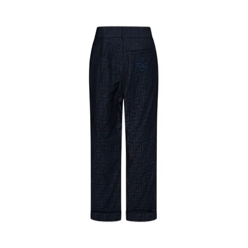 Fendi Kids Logo-Embroidered High-Waist Trousers