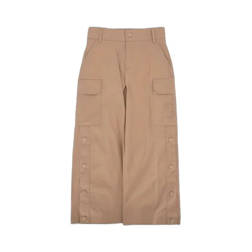 Fendi Kids Logo Embroidered Wide-Leg Pants