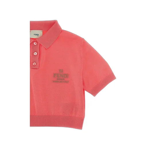 Fendi Kids Button Detailed Short-Sleeved Polo Shirt