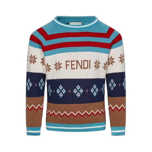 Fendi Kids Jacquard Crewneck Jumper