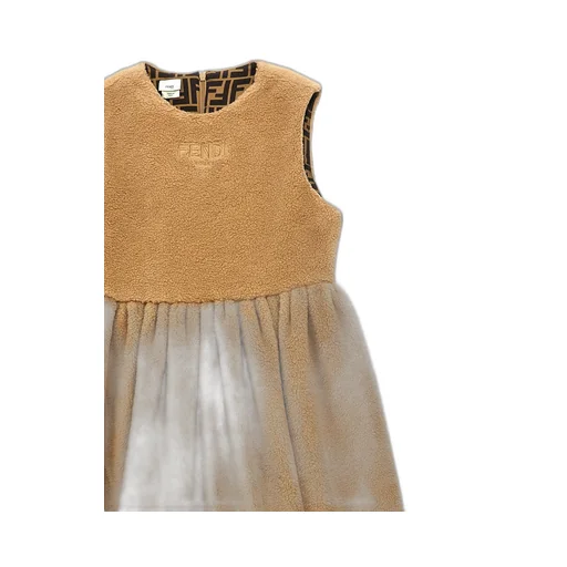 Fendi Kids Logo Embroidered Sleeveless Dress
