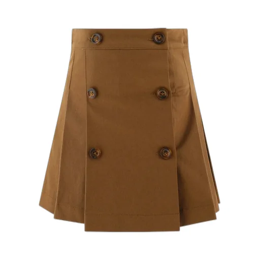Fendi Kids Double Breasted Pleated Skirt