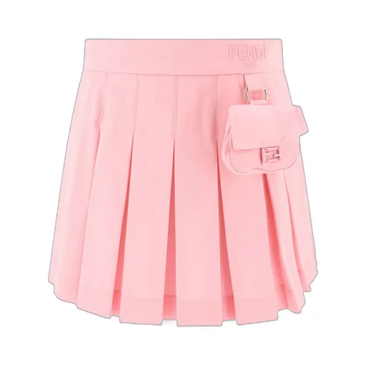 Fendi Kids Pocket-Detailed Pleated Mini Skirt