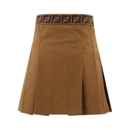 Fendi Kids Double Breasted Pleated Skirt