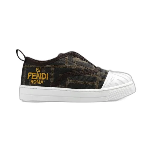 Fendi Kids Tobacco Jacquard Sneakers