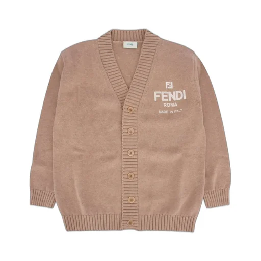 Fendi Kids Logo Embroidered Roma Cardigan