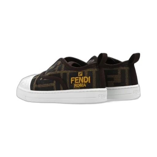 Fendi Kids Tobacco Jacquard Sneakers
