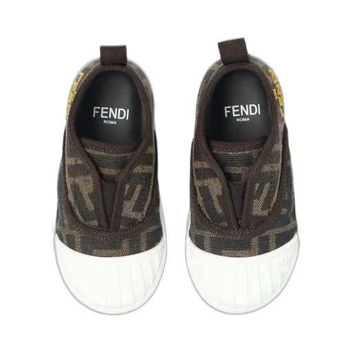 Fendi Kids Tobacco Jacquard Sneakers