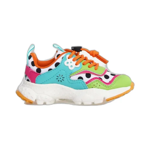 Flower Mountain Polka Dot Printed Panelled Lace-Up Sneakers