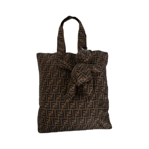 Fendi Kids Allover Logo Printed Teddy Bear Tote Bag