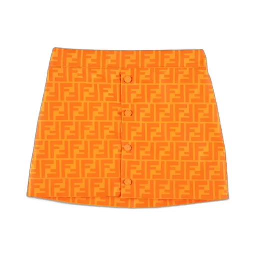 Fendi Kids Allover Ff Logo Elastic Waist Skirt