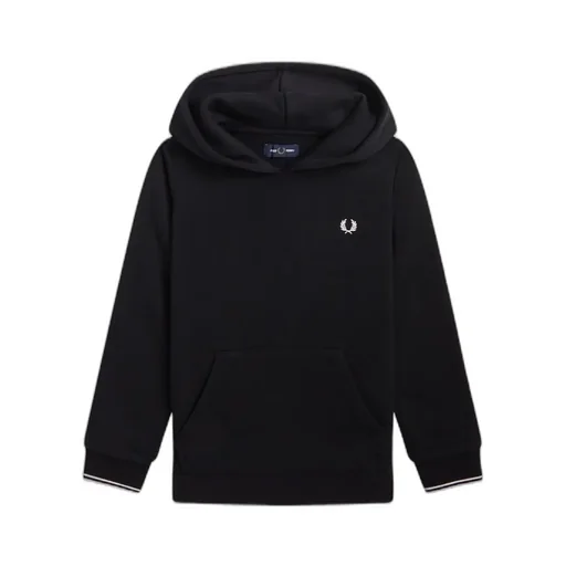 Fred Perry Kids Logo Detailed Hoodie