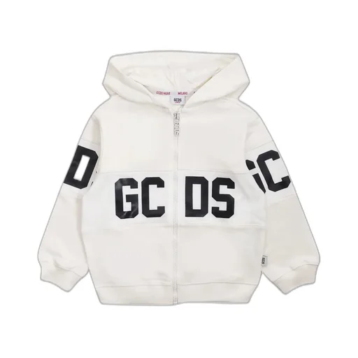 Gcds Kids Logo-Printed Long-Sleeved Zipped Hoodie