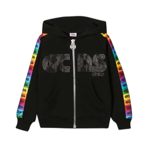 Gcds Kids Rainbow Logo Stripe Hooded Jacket