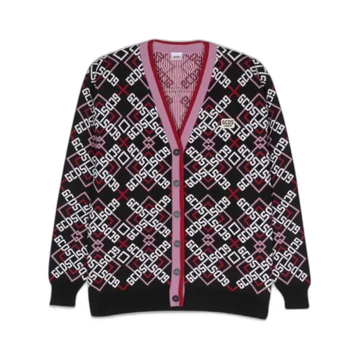 Gcds Kids Patterned Knit Cardigan